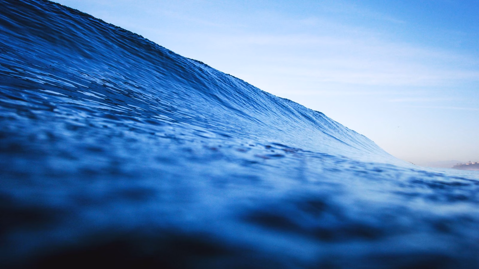 A blue ocean wave